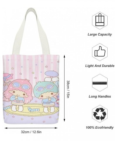 Print Casual L Ittle Tw in Stars Canvas Tote Handbag Women Reusable Grocery Bags Style-6 $12.71 Shoulder Bags