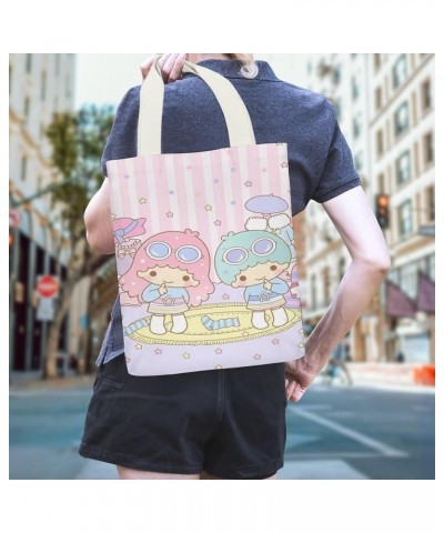 Print Casual L Ittle Tw in Stars Canvas Tote Handbag Women Reusable Grocery Bags Style-6 $12.71 Shoulder Bags