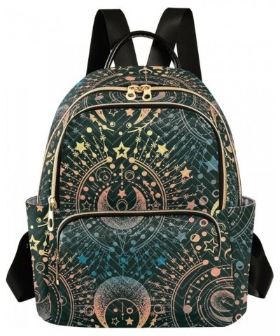 Magical Astrology Boho Quilted Backpack for Women Travel Bag Shoulder Bags Purse for Nurse Daily Work M Medium $18.59 Backpacks