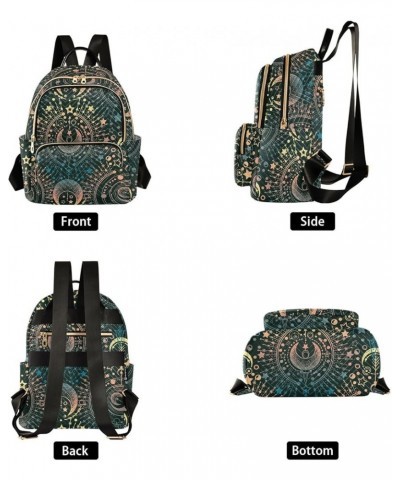 Magical Astrology Boho Quilted Backpack for Women Travel Bag Shoulder Bags Purse for Nurse Daily Work M Medium $18.59 Backpacks