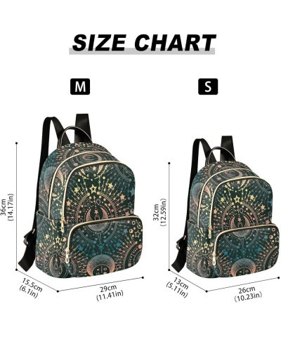 Magical Astrology Boho Quilted Backpack for Women Travel Bag Shoulder Bags Purse for Nurse Daily Work M Medium $18.59 Backpacks