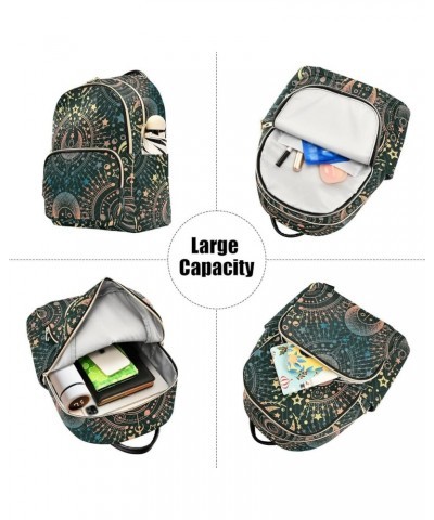 Magical Astrology Boho Quilted Backpack for Women Travel Bag Shoulder Bags Purse for Nurse Daily Work M Medium $18.59 Backpacks