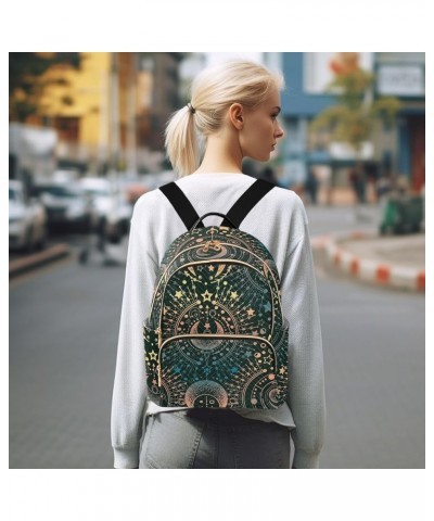 Magical Astrology Boho Quilted Backpack for Women Travel Bag Shoulder Bags Purse for Nurse Daily Work M Medium $18.59 Backpacks