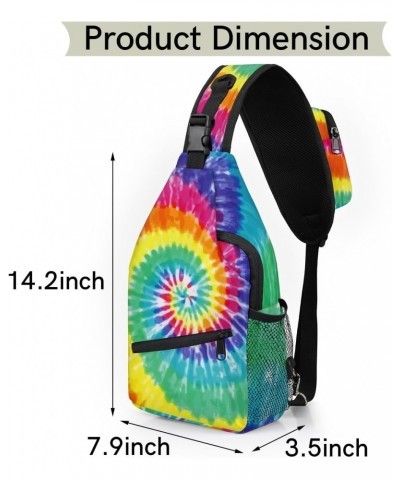 Rainbow Tie Dye Print Sling Crossbody Bag for Women Men, Sling Backpack Travel Hiking Casual Daypack Chest Bag Purse Shoulder...