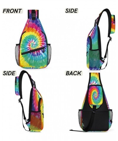 Rainbow Tie Dye Print Sling Crossbody Bag for Women Men, Sling Backpack Travel Hiking Casual Daypack Chest Bag Purse Shoulder...