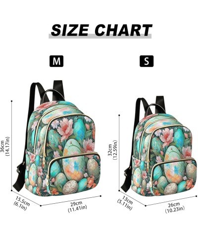 Easter Eggs Watercolor Flowers Quilted Backpack for Women Travel Bags Shoulder Bag Purse for Daily Work Nurse S Small $17.66 ...