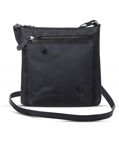 Real Leather Crossbody Bags for Women,Medium ZIp Cross Body Purse Sling and Cross Over Handbags with Zipper Black $24.98 Cros...