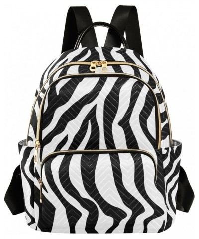 Travel Backpack Purse for Women Fashion Anti-theft Work Casual Animal Zebra Print White Stripe Daypack Shoulder Bag Medium Si...