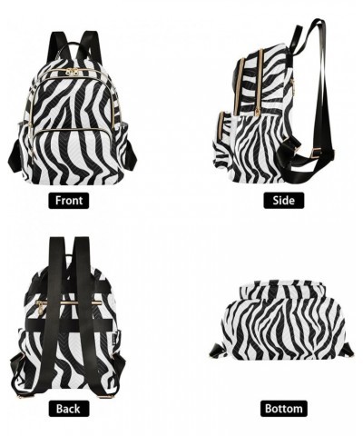 Travel Backpack Purse for Women Fashion Anti-theft Work Casual Animal Zebra Print White Stripe Daypack Shoulder Bag Medium Si...