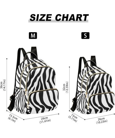 Travel Backpack Purse for Women Fashion Anti-theft Work Casual Animal Zebra Print White Stripe Daypack Shoulder Bag Medium Si...