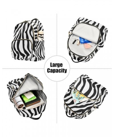 Travel Backpack Purse for Women Fashion Anti-theft Work Casual Animal Zebra Print White Stripe Daypack Shoulder Bag Medium Si...