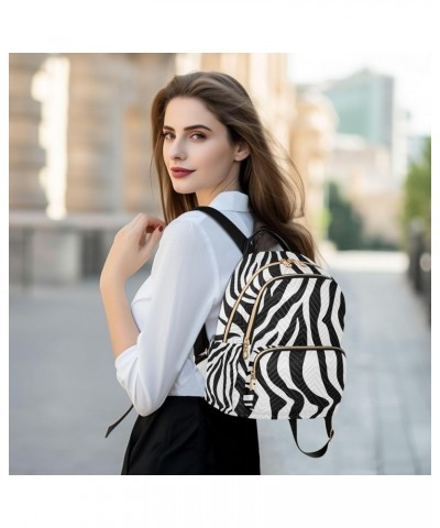 Travel Backpack Purse for Women Fashion Anti-theft Work Casual Animal Zebra Print White Stripe Daypack Shoulder Bag Medium Si...