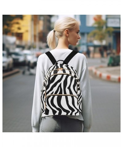 Travel Backpack Purse for Women Fashion Anti-theft Work Casual Animal Zebra Print White Stripe Daypack Shoulder Bag Medium Si...