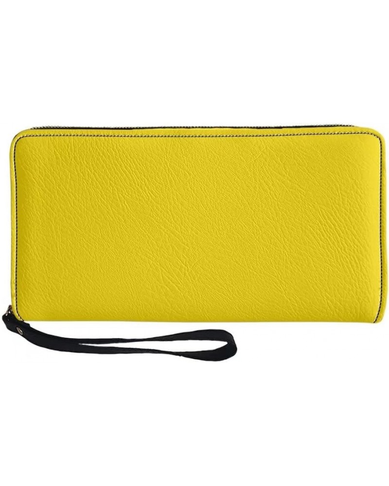 Wristlet Wallets for Women Fashion PU Leather Clutch Wallet Zip around Phone Purse Card Holder Organizer Yellow $10.77 Wallets