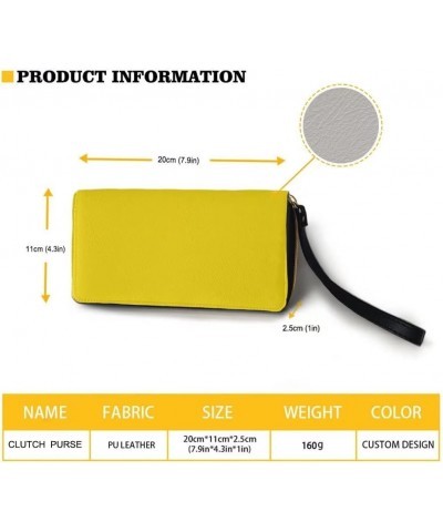 Wristlet Wallets for Women Fashion PU Leather Clutch Wallet Zip around Phone Purse Card Holder Organizer Yellow $10.77 Wallets