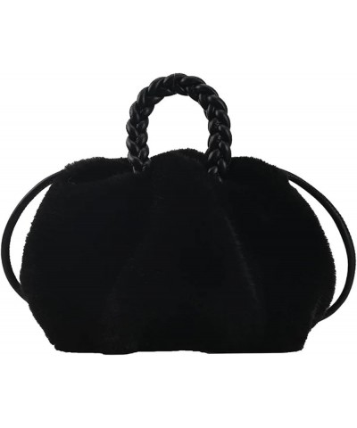 Dearanswer Fluffy Furry Tote Bag for Women Soft Portable Plush Shoulder Bag Small Crossbody Wallet Top Handle Purse Black $8....