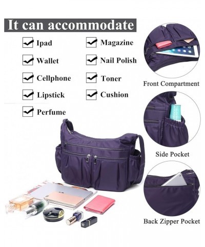 Crossbody Purses for Women Shoulder Handbags Lightweight Waterproof Nylon Travel Bag Ladies Pocketbooks Purple - Large $13.95...