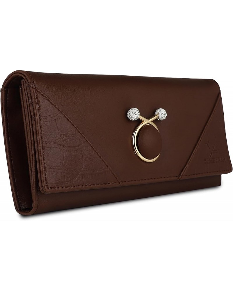 Women's and Girls Synthetics Faux Leather New Premium Styles Latest Women Clutches Wallets Purses Handbags Penny Brown $14.71...