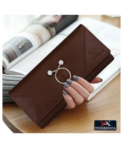 Women's and Girls Synthetics Faux Leather New Premium Styles Latest Women Clutches Wallets Purses Handbags Penny Brown $14.71...