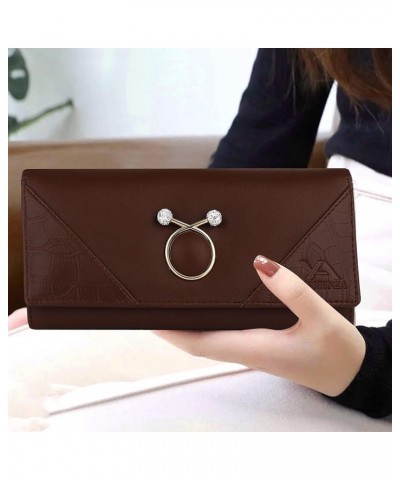 Women's and Girls Synthetics Faux Leather New Premium Styles Latest Women Clutches Wallets Purses Handbags Penny Brown $14.71...