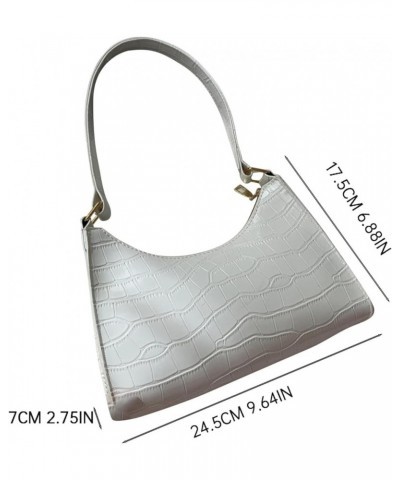 Fashion Solid Color PU Underarm Bag Compact Zipper Handbag Ladies Shoulder Bag Men Shoulder Bags Yellow $5.20 Shoulder Bags