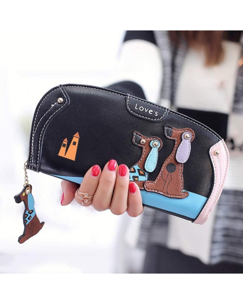 Wallets Women Cartoon Brand Bag Women Designer Famous Purse Wallet Dog Wallet Black $12.06 Wallets