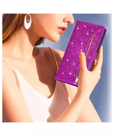 for Google Pixel 6 Magnetic Flip Sparkling Phone Case, Zipper Bag Protective Leather Case Gold Pixel 7 Purple $19.30 Others