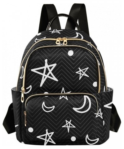 Abstract Moon Star Mini Backpack Purse for Women Travel Bag Fashion Daypack Back Pack Shoulder Bag Multicolor Small $13.02 Ba...