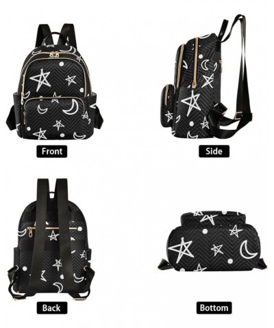 Abstract Moon Star Mini Backpack Purse for Women Travel Bag Fashion Daypack Back Pack Shoulder Bag Multicolor Small $13.02 Ba...