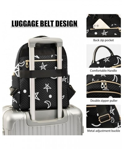 Abstract Moon Star Mini Backpack Purse for Women Travel Bag Fashion Daypack Back Pack Shoulder Bag Multicolor Small $13.02 Ba...