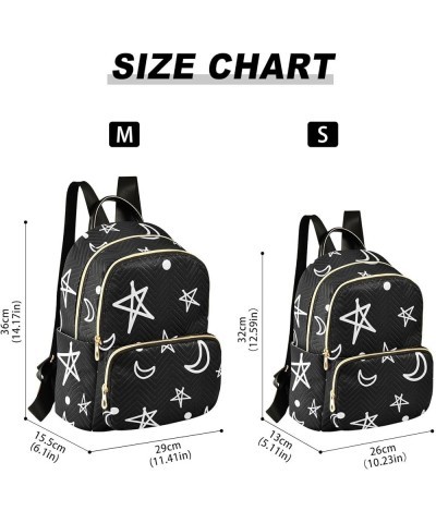 Abstract Moon Star Mini Backpack Purse for Women Travel Bag Fashion Daypack Back Pack Shoulder Bag Multicolor Small $13.02 Ba...