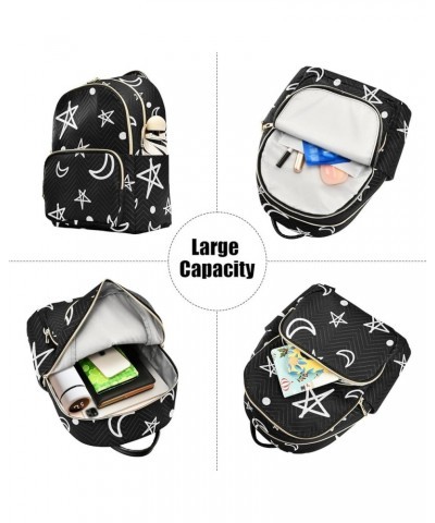 Abstract Moon Star Mini Backpack Purse for Women Travel Bag Fashion Daypack Back Pack Shoulder Bag Multicolor Small $13.02 Ba...