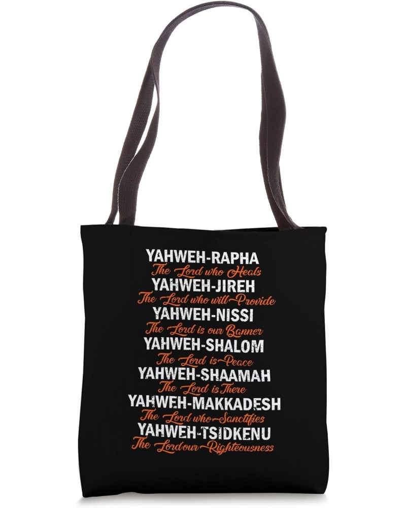 Yahweh Hashem Jews Jewish Judaism - Yahweh Names Distressed Tote Bag $11.54 Totes