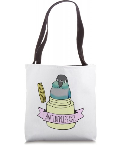 Parrot Lovers Birb Memes Antidepressant Turquoise Conure Tote Bag $14.85 Totes