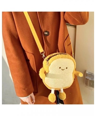 Toast Small Crossbody Purse Plush Bag Cute Travel Phone Purse Kawaii Cross Body Butter Bread Shoulder Purse for Women Happy $...