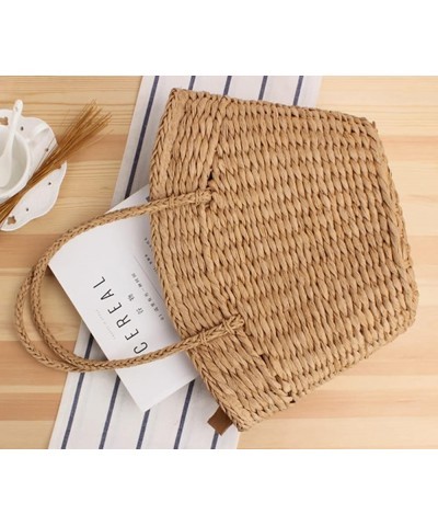 Women Straw Bags Purse Summer Beach Tote Bag Handmade Woven Shoulder Handbag Khaki $27.05 Totes