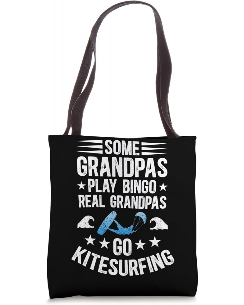 Real Grandpas Go Kitesurfing Kitesurf Kiteboarder Kiteboard Tote Bag $12.96 Totes