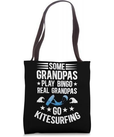 Real Grandpas Go Kitesurfing Kitesurf Kiteboarder Kiteboard Tote Bag $12.96 Totes