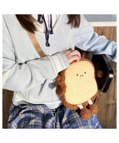 Toast Small Crossbody Purse Plush Bag Cute Travel Phone Purse Kawaii Cross Body Butter Bread Shoulder Purse for Women Happy $...