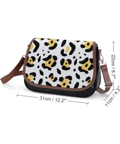 Printed Shoulder Crossbody Bag Leather Hobo Bags Medium Ladies Top Handles Satchels Flower Painting Color14 $25.46 Hobo Bags