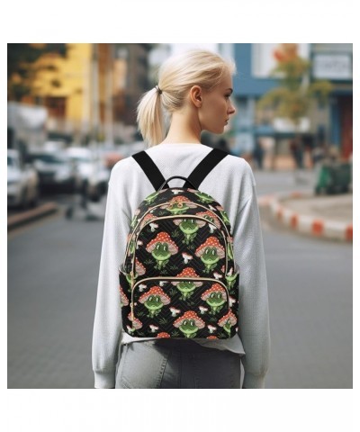 Mini Backpack for Women, Cute Frogs Mushroom Travel Backpack Purse for Ladies, Small Bookbag Daypack Shoulder Bag S Multi151 ...