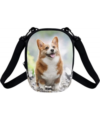 Small Crossbody Bag for Men Women Lightweight Zipper Messenger Bag Shoulder Sling Handbag Adjustable Strap Cute Corgi $9.50 C...