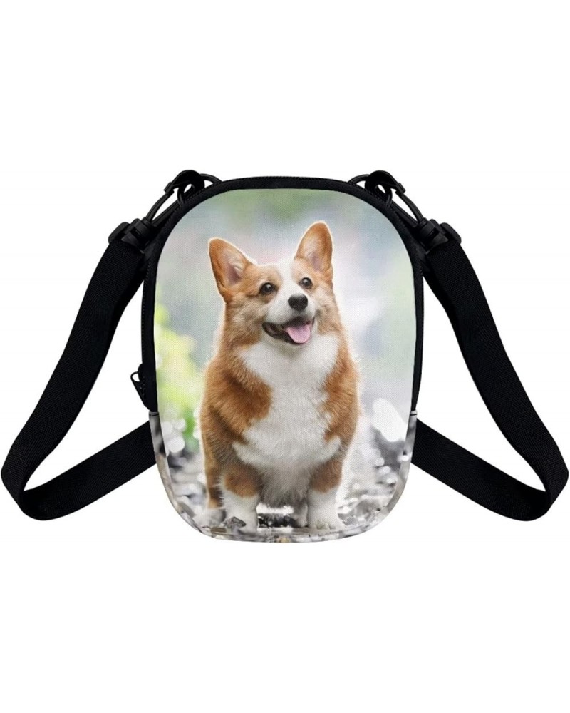 Small Crossbody Bag for Men Women Lightweight Zipper Messenger Bag Shoulder Sling Handbag Adjustable Strap Cute Corgi $9.50 C...