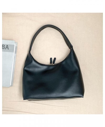 Women Leather Shoulder Bag Big Capacity Retro Tote Handbag Casual Satchel Hobo Bag PU Armpit Bag Girl Stylish Purs Black $13....