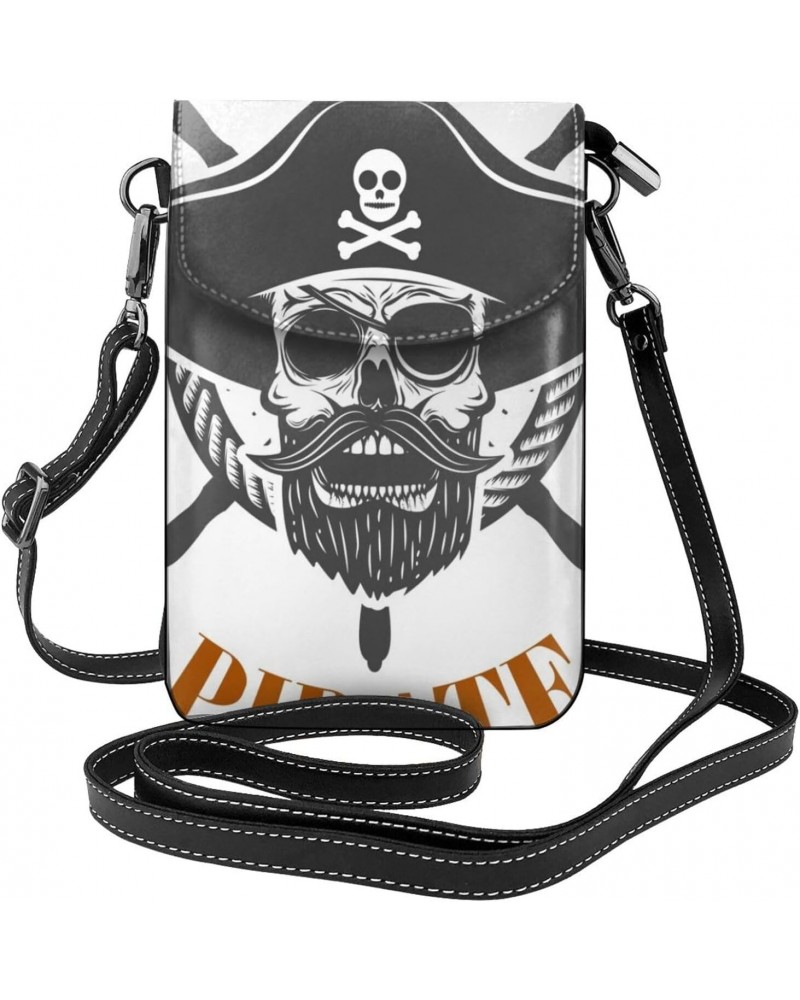 Pirate Skull and Cannons Crossbody Wallet Phone Bag for Women Mini Shoulder Bag Cell Phone Purse $15.63 Crossbody Bags