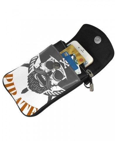 Pirate Skull and Cannons Crossbody Wallet Phone Bag for Women Mini Shoulder Bag Cell Phone Purse $15.63 Crossbody Bags