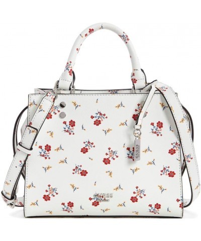 Pink Floral Print Crossbody Satchel Tote Bag Handbag - White Multi $41.30 Totes