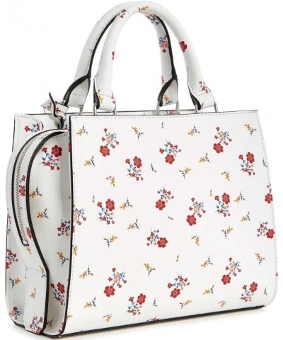 Pink Floral Print Crossbody Satchel Tote Bag Handbag - White Multi $41.30 Totes