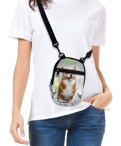 Small Crossbody Bag for Men Women Lightweight Zipper Messenger Bag Shoulder Sling Handbag Adjustable Strap Cute Corgi $9.50 C...