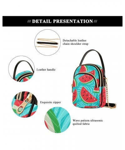 Cell Phone Purse Watermelon Palm Leaves Blue Crossbody Handbag Durable Shoulder Bag Sturdy Travel Pouch Compact Chic Bag for ...